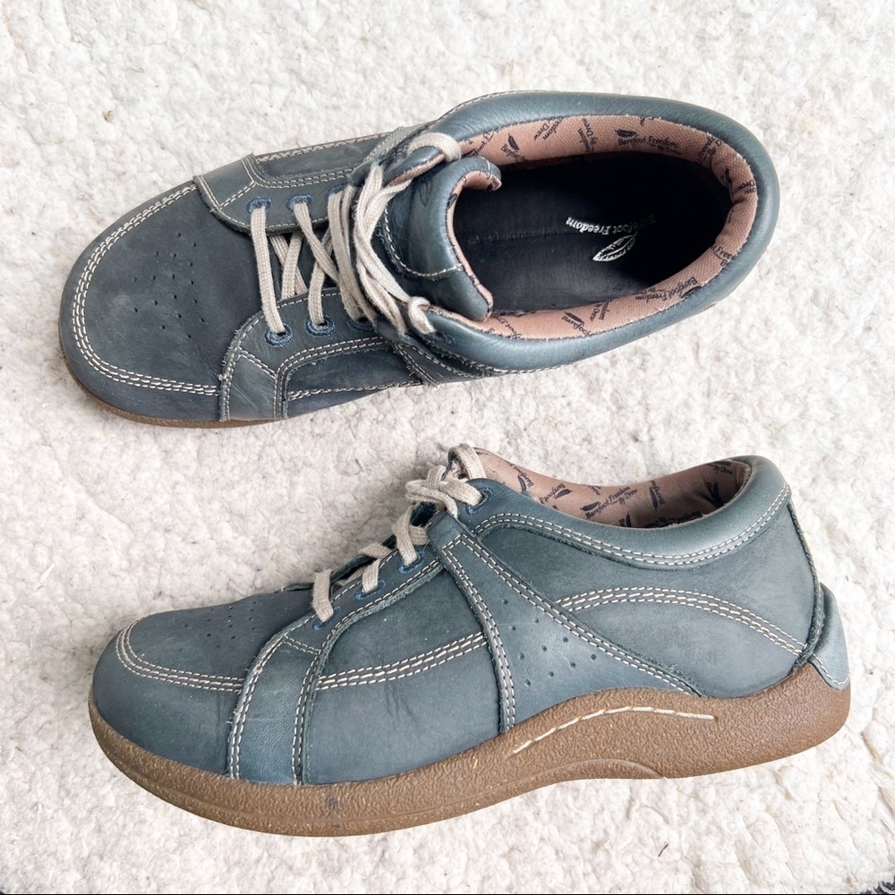 Barefoot Freedom By Drew Geneva Women's Denim Lea/Nub Lace Oxford Shoe Size 8.5w